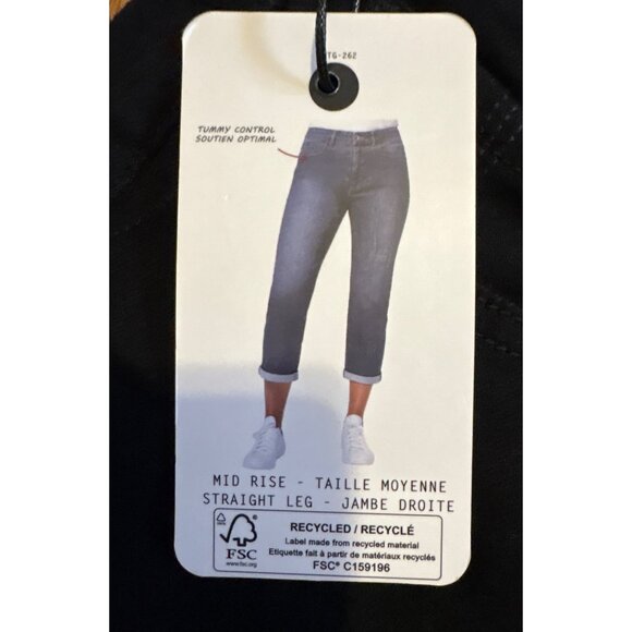 Santana Jeans Capri Wm Size 10 Mid Rise Straight Leg Black Pants Tummy Control - Picture 5 of 9